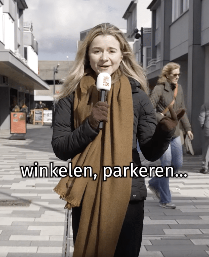 Presentatrice straatinterviews Leusden